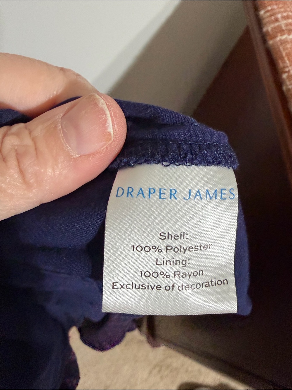 Draper James Navy Printed V-Neck High-Low Midi Dress Bandanna Hem Romantic Sz XS - Picture 11 of 11